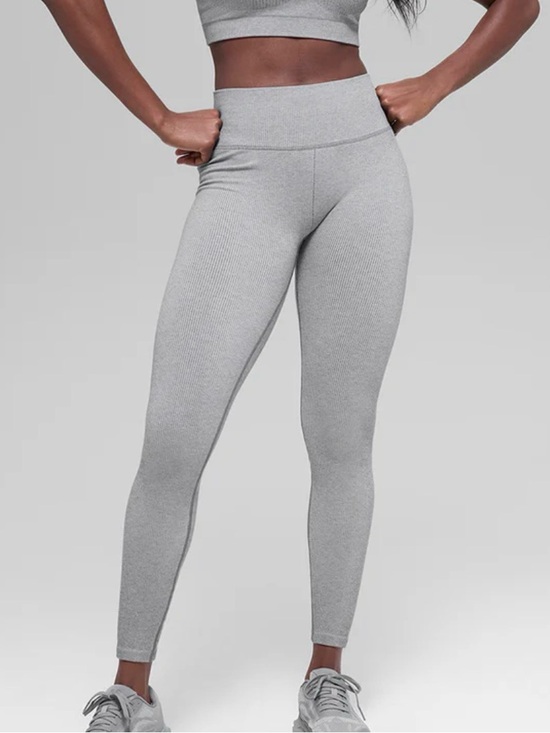 Alo Yoga Pants - Alo Yoga Seamless High-Waist Rib Leggings S Light Gray